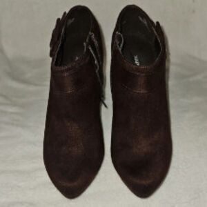 X-Appeal Women’s Brown Faux Suede Stiletto Ankle Booties – Size 9